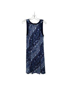 Harper 241 Womens Shift Dress Sleeveless Blue/White Print Size Large New